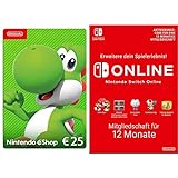 Nintendo eShop Card | 25 EUR Guthaben | Download Code + Switch Online Mitgliedschaft - 12 Monate...