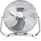 Brandson - Windmaschine Retro Stil 160 Watt - Ventilator in Chrom - Standventilator 50 cm -...