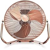 Brandson - Windmaschine Retro Stil 160 Watt - Ventilator in Kupfer Design - Standventilator 50 cm -...