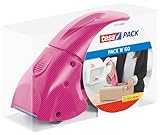 tesa tesapack Abroller Pack' n' Go - Ergonomischer, pinker Handabroller für Paketbänder -...