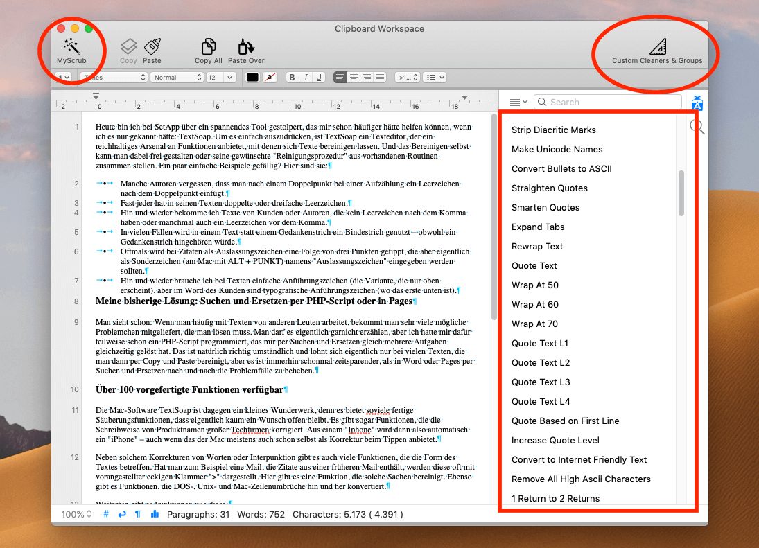 text cleaning app for mac
