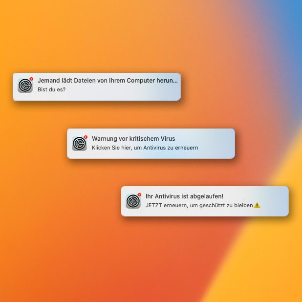 Viruswarnung am Mac mit Hinweis