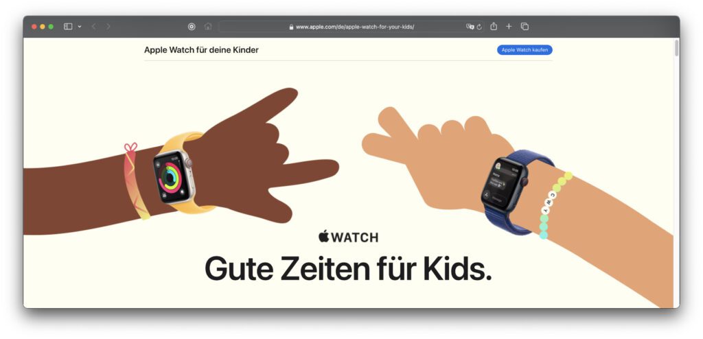 Eine Apple Watch fürs Kind? Der Hersteller will mit einer neuen Sonderseite überzeugen. Und darüber seine SE-Auslaufmodelle loswerden.